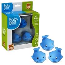 Brinquedo Infantil De Banho 3 Golfinhos De Borracha Atóxica Macia Primeira Infância