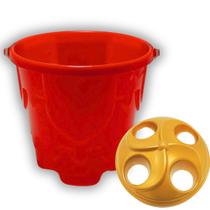 Brinquedo Infantil de Praia Balde Sorvetão Vermelho Areia Parque Ar Livre Acessorios Brinquedo Infantil de Praia Balde Sorvetão Vermelho Areia Parque Ar Livre Acessorios
