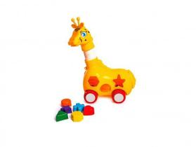 Brinquedo Infantil Didático de Encaixe Girafa Puxa Estica Kendy