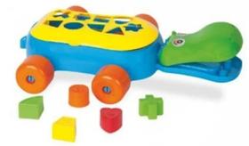 Brinquedo Infantil Didático Educativo Encaixe Bebê 1 Ano Hipopótamo Didático - Divplast