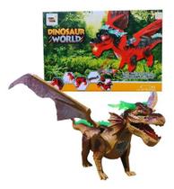 Brinquedo Infantil Dinossauro Com Luz E Som Anda E Bate Asas(Projeta Luzes)