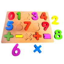 Brinquedo Infantil Educativo Números de Encaixar Estimula Lógica