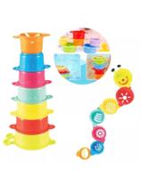 Brinquedo Infantil Educativo Torre divertida De Argolas Coloridas