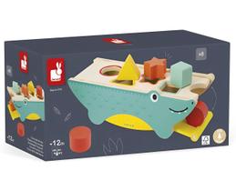 Brinquedo Infantil Encaixa Formas Crocodilo Educativo com 9 Peças em Madeira Brinquedo Infantil Encaixa Formas Crocodilo Educativo com 9 Peças em Madeira