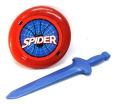 Brinquedo Infantil Espada Com Escudo Herói Homem Aranha Brinquedo Infantil Espada Com Escudo Herói Homem Aranha