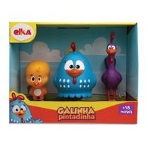 Brinquedo Infantil Família Galinha Pintadinha com 3 Bonequinhos em Plástico Vinil 28cm +18 meses Elka - 1128 Brinquedo Infantil Família Galinha Pintadinha com 3 Bonequinhos em Plástico Vinil 28cm +18 meses Elka - 1128