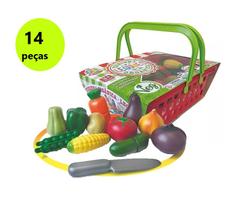 Brinquedo Infantil Feira Legumes Kit Com 14Peças Coloridas