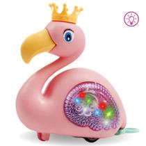 Brinquedo Infantil Flamingo A Corda Anda Sem Pilha Com Luz