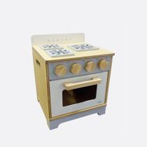 Brinquedo infantil fogãozinho cinza cozinha madeira newart Brinquedo infantil fogãozinho cinza cozinha madeira newart