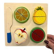 Brinquedo Infantil Frutinhas de Madeira Educativo para Cortar