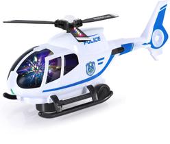 Brinquedo Infantil Helicóptero Policial Bate e Volta com Luzes e Sons Branco