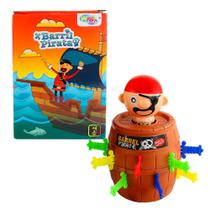 Brinquedo Infantil Interativo para Crianças Pula Pirata Barril Tradicional 18 Peças