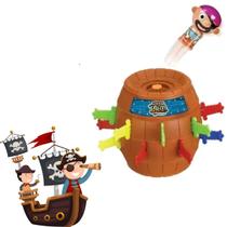 Brinquedo Infantil Jogo Barri'l do Pirat'a Grande 18x13 Tabuleiro Pegadinha