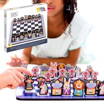 Brinquedo Infantil Jogo Educativo Xadrez Presente Criança 4 5 6 7 anos Menino Menina Autismo Campo de Batalha