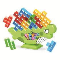 Brinquedo Infantil Jogo Empilhar Tetris Educativo Raciocínio 64 Peças