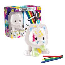 Brinquedo Infantil Joy Pets Pintura Acompanha Canetinhas Vaca Vaquinha Cachorrinho Gato Gatinho Leão Leãozinho Customizável Menina Menino - Samba Toys