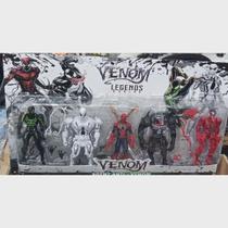 Brinquedo Infantil Kit 5 Bonecos Homem Aranha e Inimigos Venom.