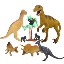 Brinquedo Infantil Kit 5 Dinossauros Selva Em Miniatura De B