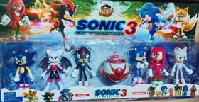 Brinquedo Infantil Kit 6 Bonecos Sonic Personagens O Ouriço Em Blister