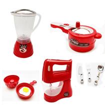 Brinquedo Infantil Kit 9 Itens De Cozinha Batedeira Panela