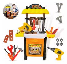 Brinquedo Infantil Kit Bancada Ferramentas Furadeira Elétrica 33 Pcs