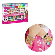 Brinquedo Infantil Kit Bijuteria 2 em 1 My Style Miçangas Pulseiras Braceletes Multilaser Original Menina Brinquedo Infantil Kit Bijuteria 2 em 1 My Style Miçangas Pulseiras Braceletes Multilaser Original Menina