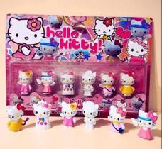 Brinquedo Infantil Kit Cartelado 6 Bonequinhas Hello Kitty 6 Cm