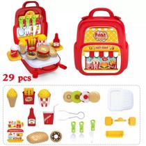Brinquedo Infantil Kit Cozinha Fast Food 3 Em 1 Com 29 Peças