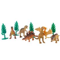 Brinquedo infantil kit dinossauros incríveis 10 pçs em PVC - Toda casa