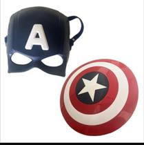 Brinquedo Infantil Kit Escudo Capitão América Máscara Brinquedo Infantil Vingadores
