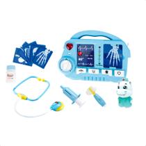 Brinquedo Infantil Kit Médico Raio X Azul com Fichas Estetoscópio Acessórios Faz de Conta - Fenix DRX-810A Brinquedo Infantil Kit Médico Raio X Azul com Fichas Estetoscópio Acessórios Faz de Conta - Fenix DRX-810A