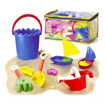 Brinquedo Infantil Kit Praia 8 Peças Para Crianças Areia e Água - Monte Líbano Brinquedo Infantil Kit Praia 8 Peças Para Crianças Areia e Água - Monte Líbano