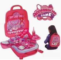 Brinquedo Infantil Kit Salão de Beleza 3 em 1 Maleta Com Acessórios