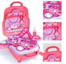 Brinquedo Infantil Mala Maleta Rosa 3 em 1 Acessórios Salão de Beleza - Toy King