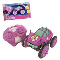 Brinquedo Infantil Menina Carrinho Carro Controle Remoto Barbie Glamour Flip Original Candide Rosa