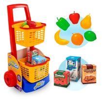 Brinquedo Infantil Mercadinho Praia e Limpeza Faz de Conta com Acessórios Balde Rodo Menino Menina