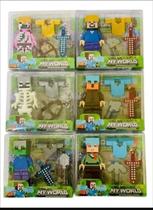 Brinquedo Infantil Minecraft My World Personagens Kit Com 6 Coleção