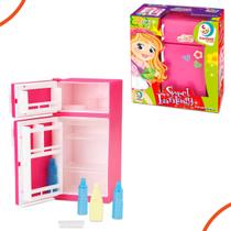 Brinquedo Infantil - Mini Geladeirinha - Com Garrafas de Água - Brincadeira Cozinha Imaginação Criança - CARDOSO TOYS