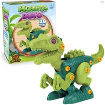 Brinquedo Infantil Monta Dino Velociraptor 28 Peças Homeplay