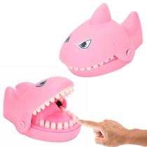 Brinquedo Infantil Morde Dedo Jogo Tubarão Dentista Rosa