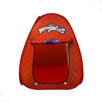 Brinquedo Infantil Multikids Tenda Dobrável Miraculous Ladybug Portatil com Facil Montagem - Vermelho - BR1605