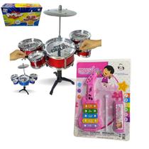 Brinquedo Infantil Musical Xilofone Bateria Bebê Menina Tambor Criança Educaional Didatico NF