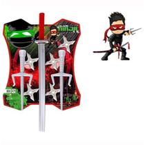 Brinquedo Infantil Ninja Espada Com Bainha Mascara 4 Peças