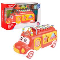 Brinquedo Infantil Ônibus Interativo Xilofone Didático