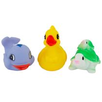 Brinquedo Infantil Para Banho 3 Bonecos Animais Aquáticos Brinquedo Infantil Para Banho 3 Bonecos Animais Aquáticos
