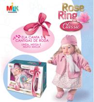 Brinquedo Infantil Para Crianças Bebe Rose Ring Canta Cantiga - Milk Brinquedos