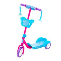Brinquedo Infantil Patinete de 3 Rodas com Cestinho Rosa e Azul BBR Toys