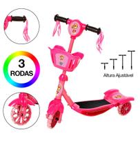 Brinquedo Infantil Patinete Scooter 3 Rodas Com Cesta Luz E Brinquedo Infantil Patinete Scooter 3 Rodas Com Cesta Luz E