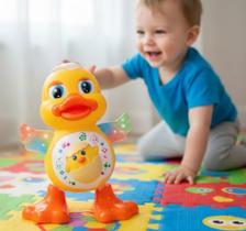 Brinquedo Infantil Pato Dançante Luzes Som E Movimento