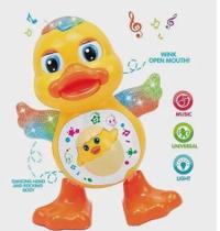 Brinquedo Infantil Pato Dançante Mexe Anda Com Música e Luz Colorida